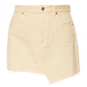 AllSaints Pale / Butter Yellow Denim Jean Skirt